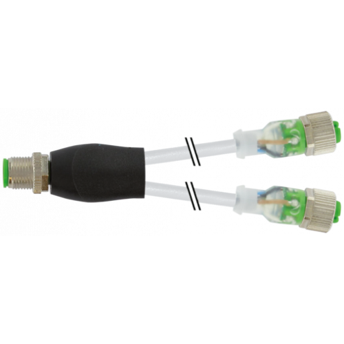 7000-40771-2230060 Y-Distributor M12 male / M12 female 0° A-cod. LED