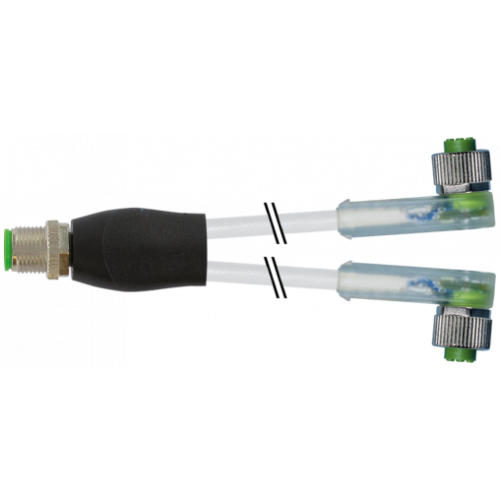 7000-40781-2230030 Y-Distributor M12 male / M12 female 90° A-cod. LED