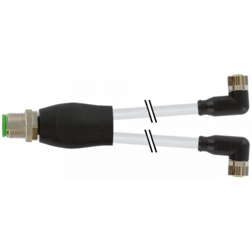 7999-40841-2330100 M12 Y-distributor / M8 female 90°