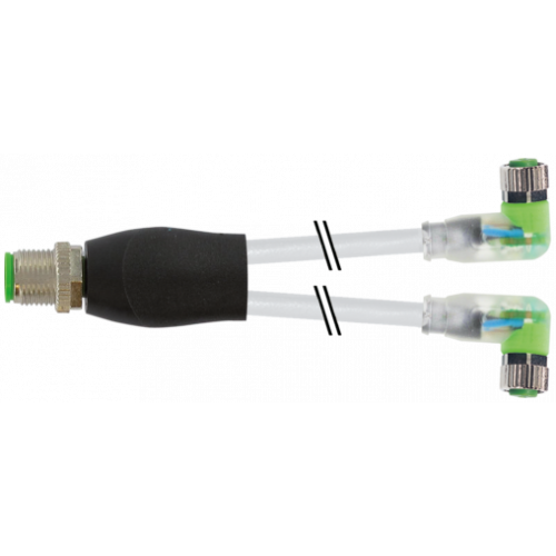 7000-40861-2200030 Y-Distributor M12 male / M8 female 90° A-cod. LED