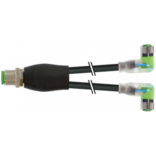 7000-40861-6200030 Y-Distributor M12 male / M8 female 90° A-cod. LED
