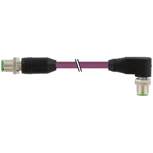 7000-44541-7980150 M12 male 0° / M12 male 90° D-cod. shielded