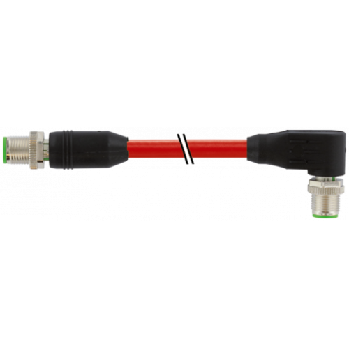 7000-44541-7920080 M12 male 0° / M12 male 90° D-cod. shielded