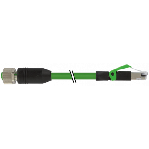 7004-44621-7960200 M12 female 0° / RJ45 male 0° D-cod. shielded V4A