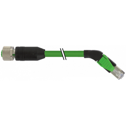 7000-44661-7942500 M12 female 0° D-cod. / RJ45 45° right shielded