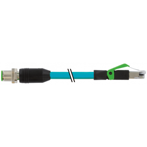 7000-44711-6770200 M12 male 0° D-cod. / RJ45 male 0° shielded
