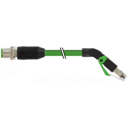 7000-44731-7940100 M12 male 0° D-cod. / RJ45 45° down shielded