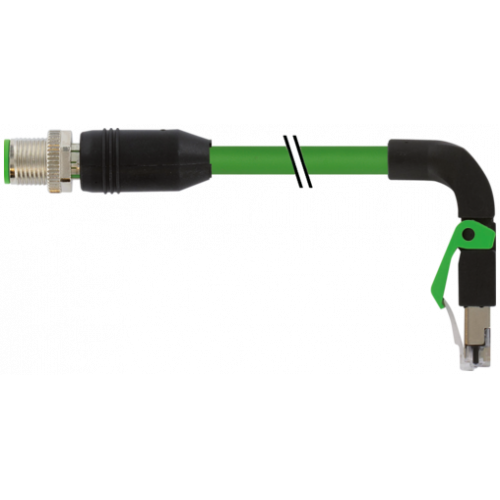 7000-44737-7960040 M12 male 0° D-cod. / RJ45 90° down shielded