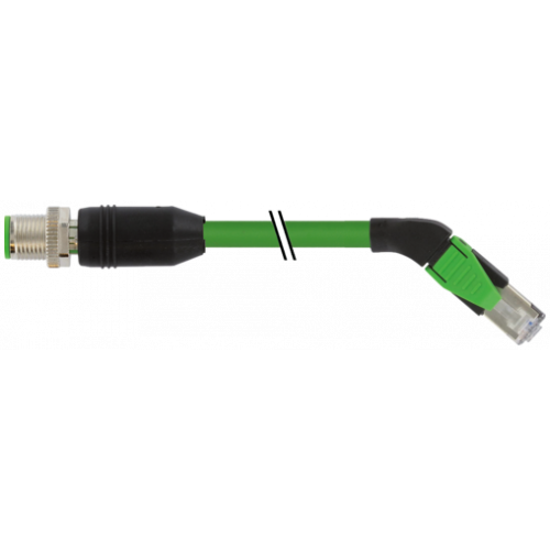 7000-44751-7940050 M12 male 0° D-cod. / RJ45 45° right shielded