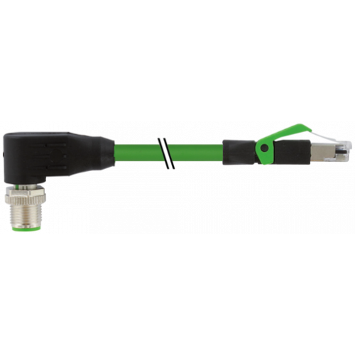 7000-51201-7900060 M12 male 90° X-cod. / RJ45 male 0° shielded