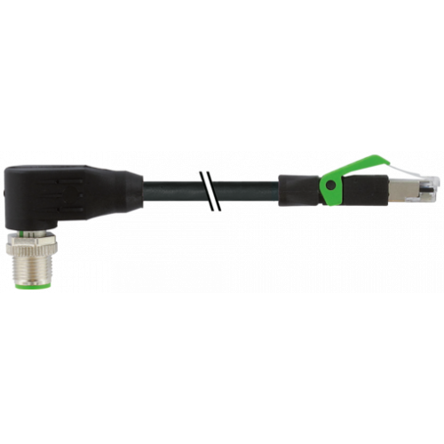 7000-44761-8510085 M12 male 90° D-cod. / RJ45 0° shielded