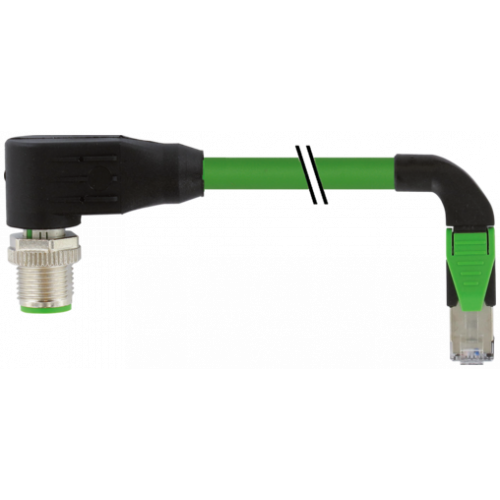 7000-44807-7940100 M12 male 90° D-cod. / RJ45 90° right shielded
