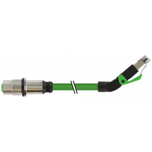 7000-44861-7960030 M12 fem. recept. D-cod. rear / RJ45 male 45° up
