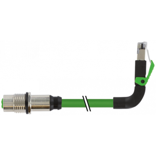 7000-44867-7960020 M12 fem. recept. D-cod. rear / RJ45 male 90° up