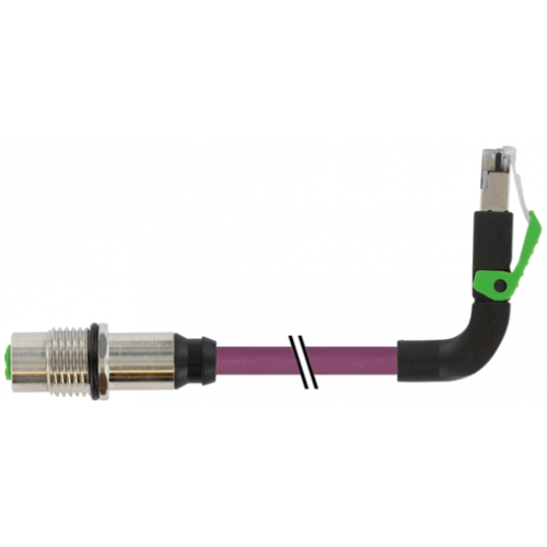 7000-44867-7980030 M12 fem. recept. D-cod. rear / RJ45 male 90° up