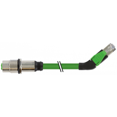 7000-44881-7940100 M12 fem. recept. D-cod. rear / RJ45 male 45° left