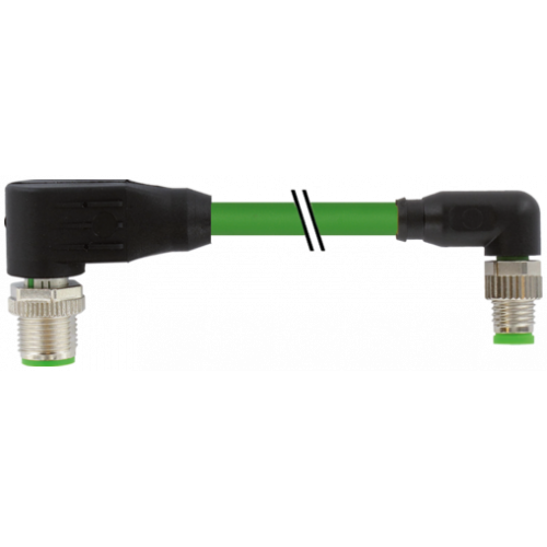7000-44931-7910100 M12 male 90° D-cod. / M8 male 90° A-cod. shielded