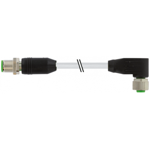 7000-40511-2410150 M12 male 0° / M12 female 90° A-cod. shielded