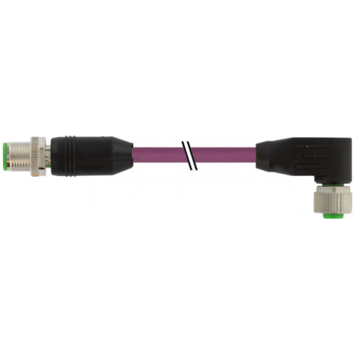 7000-44011-8400030 M12 male 0° / M12 female 90° B-cod. shielded