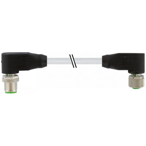 7000-40451-2030100 M12 male 90° / M12 female 90° A-cod. shielded
