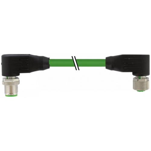 7000-46061-8021800 M12 male 90° / M12 female 90° A-cod. shielded