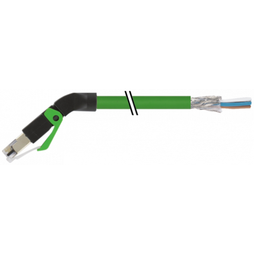7000-74141-7960030 RJ45 male 45° down with cable shielded