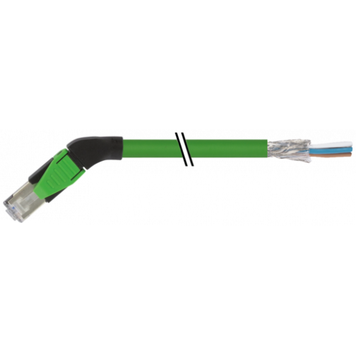 7000-74161-7960030 RJ45 male 45° left with cable shielded