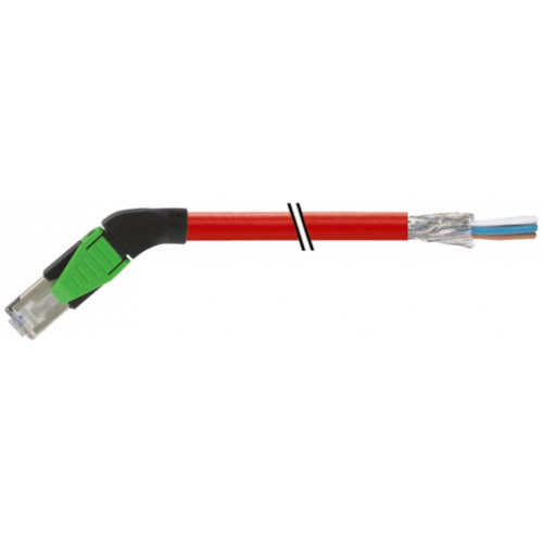 7000-74161-7920150 RJ45 male 45° left with cable shielded