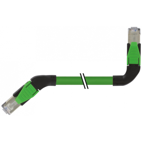 7000-74547-7960050 RJ45 male 45° left / RJ45 male 90° left shielded
