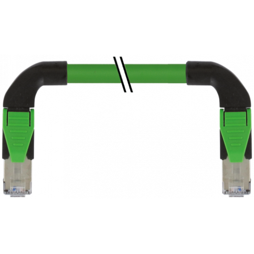 7000-74569-7960020 RJ45 male 90° left / RJ45 male 90° right shielded
