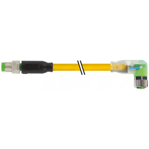 7000-88041-0100030 M8 male 0° / M8 female 90° A-cod. LED