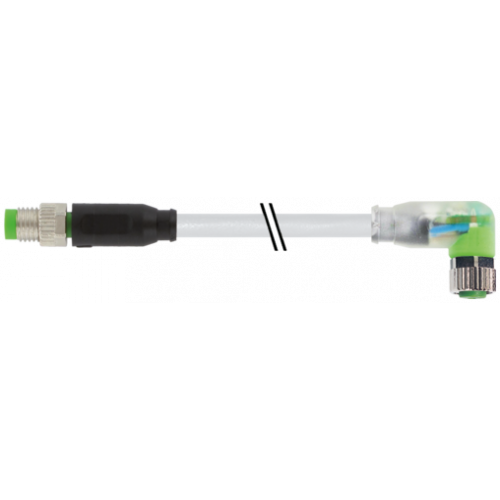 7000-88041-2301000 M8 male 0° / M8 female 90° A-cod. LED