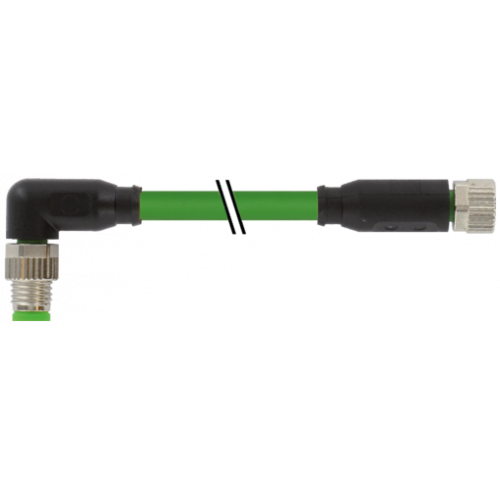 7000-89841-7910025 M8 male 90° / M8 female 0° A-cod. shielded