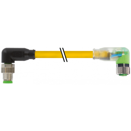 7000-88101-0100030 M8 male 90° / M8 female 90° A-cod. LED