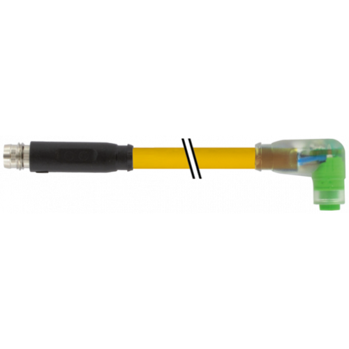 7000-88161-0100030 M8 male 0° / M8 female 90° A-cod. snap-in LED