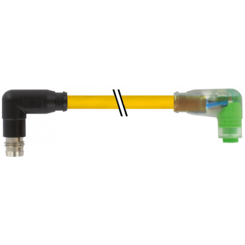 7000-88221-0100030 M8 male 90° / M8 female 90° A-cod. snap-in LED