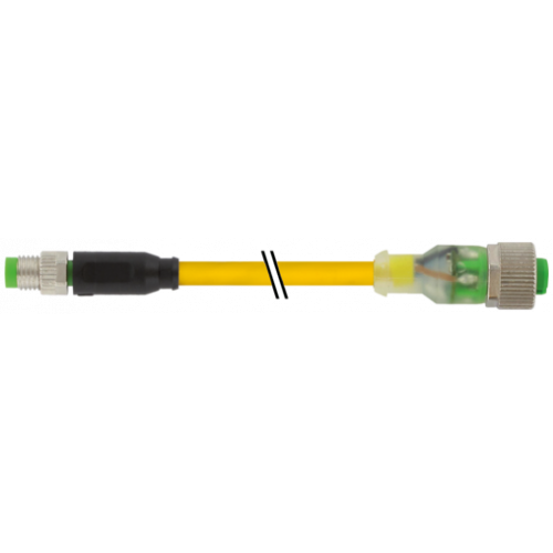 7000-88245-0500100 M8 male 0° / M12 female 0° A-cod. LED