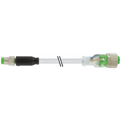 7000-88245-2200030 M8 male 0° / M12 female 0° A-cod. LED
