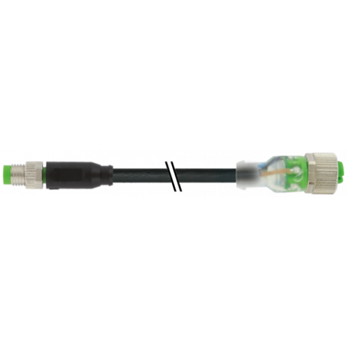 7000-88245-6200200 M8 male 0° / M12 female 0° A-cod. LED
