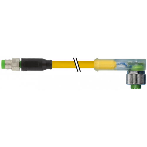 7000-88281-0100030 M8 male 0° / M12 female 90° A-cod. LED