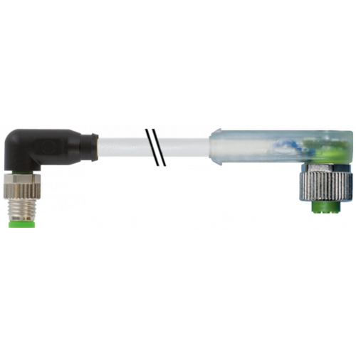 7000-88341-2200030 M8 male 90° / M12 female 90° A-cod. LED