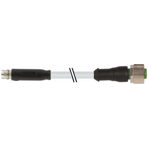 7000-88361-2100030 M8 male 0° snap-in / M12 female 0° A-cod. screw-in