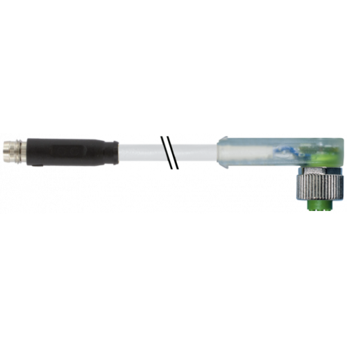 7000-88401-2200030 M8 male 0° snap-in/M12 fem. 90° A-cod.screw-in LED