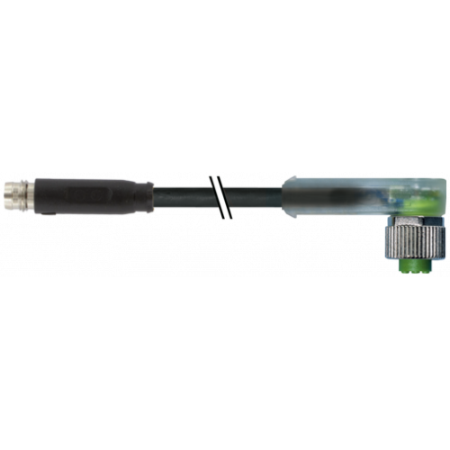 7000-88401-6200030 M8 male 0° snap-in/M12 fem. 90° A-cod.screw-in LED