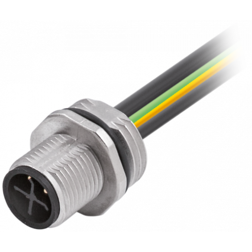 7000-P6281-9400020 M12 Power S-coded male receptacle front mount