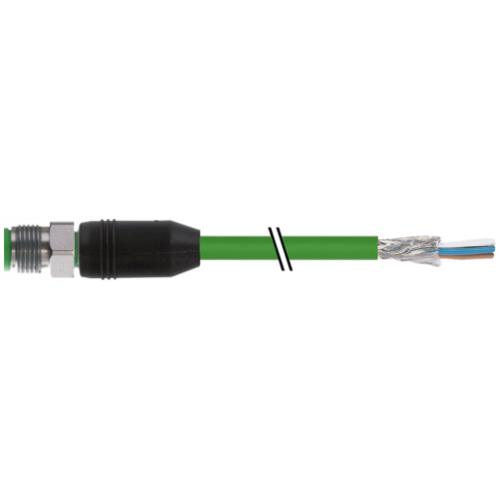 7002-14541-7960300 M12 male 0° D-cod. with cable shielded V2A