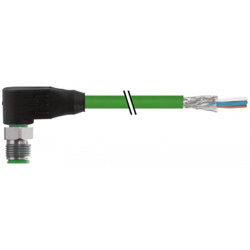 7004-14561-7960300 M12 male 90° D-cod. with cable shielded V4A