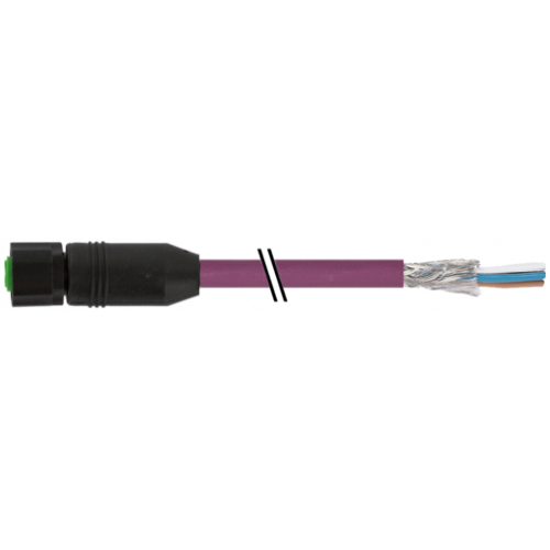 7005-13225-8030500 M12 female 0° A-cod. with cable Lite