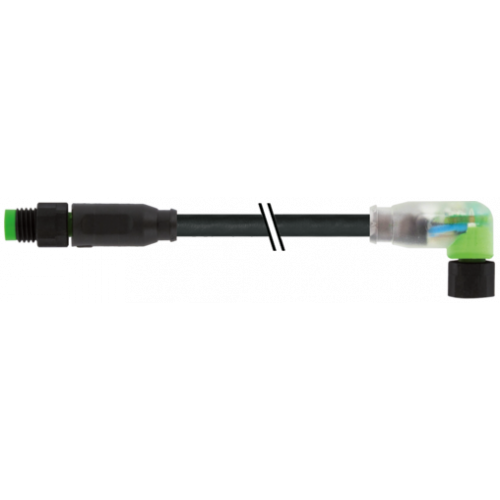 7000-88041-6440030 M8 male 0° / M8 female 90° A-cod. LED