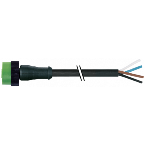7050-12181-6330250 MQ12 female 0° A-cod. with cable